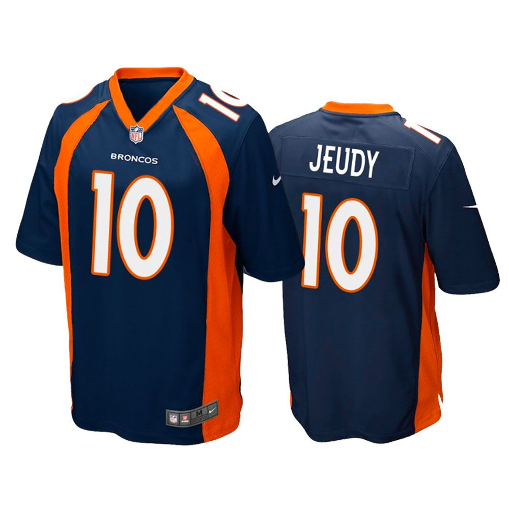 Men Denver Broncos #10 Jerry Jeudy Nike Navy Game NFL Jersey->denver broncos->NFL Jersey